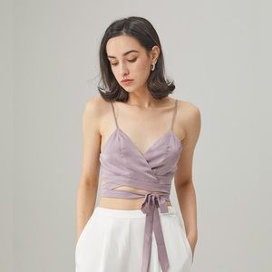 NAP LOUNGEWEAR Wrap Effect Top Lavender Purple size large